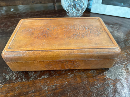 Vintage John Richard Leather Embossed Box