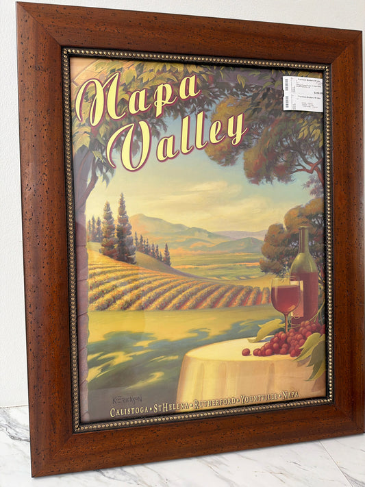 Vintage Framed Poster of Napa Valley Wood Frame 24 x 30