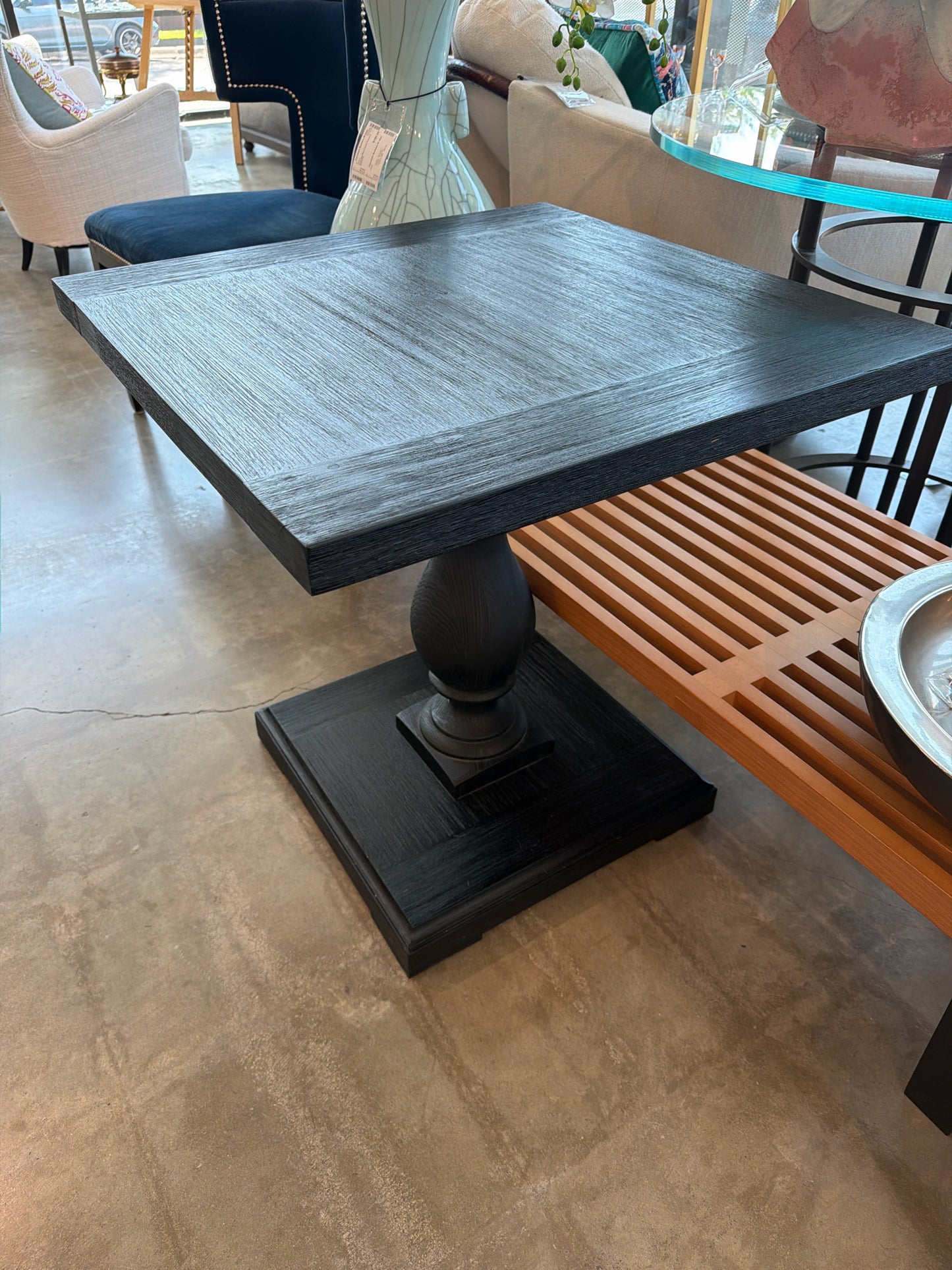 Restoration Hardware Monastery Black Square Side Table 26"sq