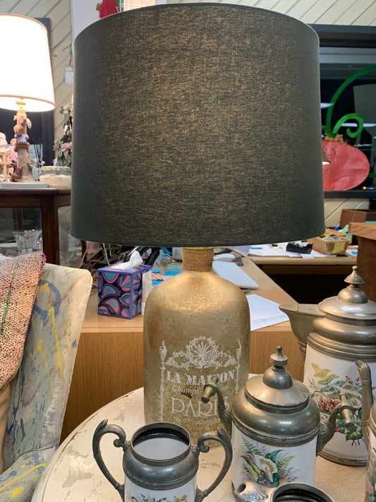 Table Lamp - Paris Smokey Glass w/ Gray Shade