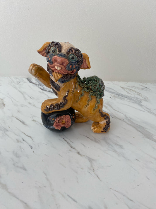 Vintage Foo Dog - Green, Bronze, Cream
