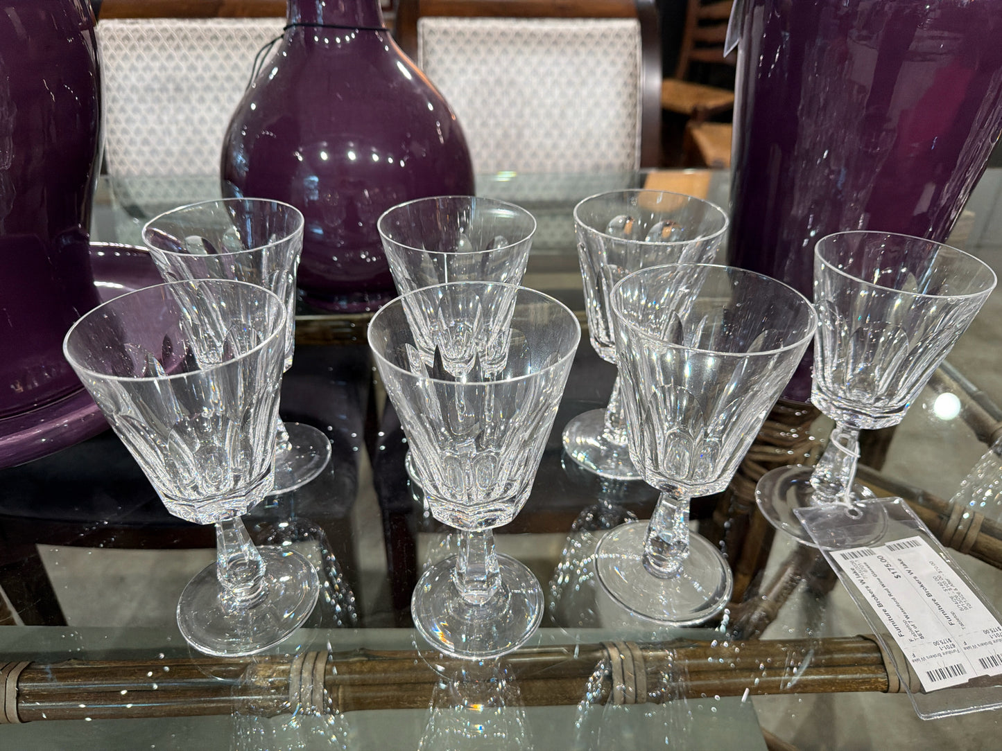 SET of 7 Waterford Red Wine Glasses