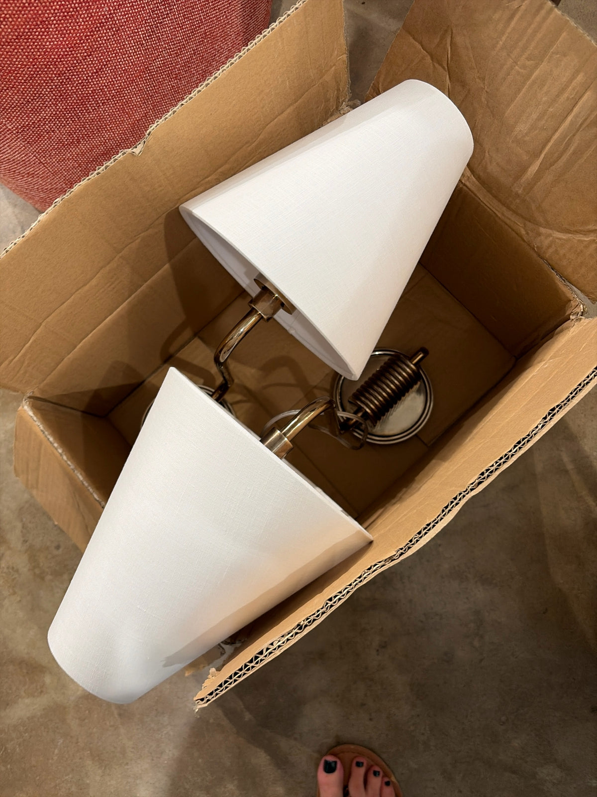 Urban Electric Co. Esme Wall Scone w/White Linen Shade