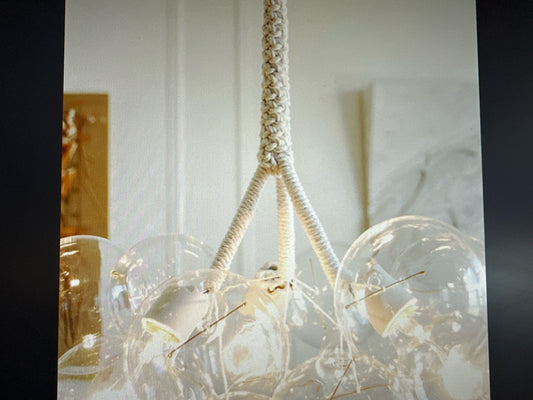 Macrame 4 Light Globe Chandelier - Jean Pell Bubble