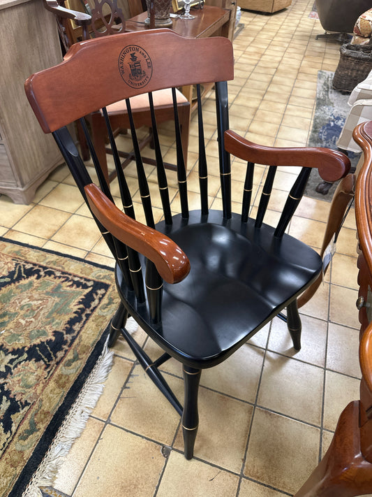 Vintage Style Black Painted Washington and Lee Chair