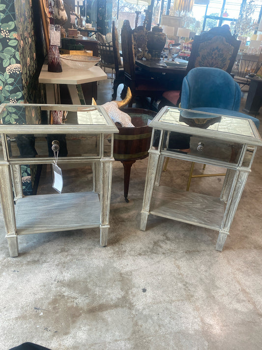 Pair of Pier 1 Mirrored Nightstands w/ Drawer