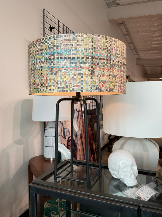 Arteriors, Griffith Table Lamp - Recycled Newsprint with Minimalist Cage Base