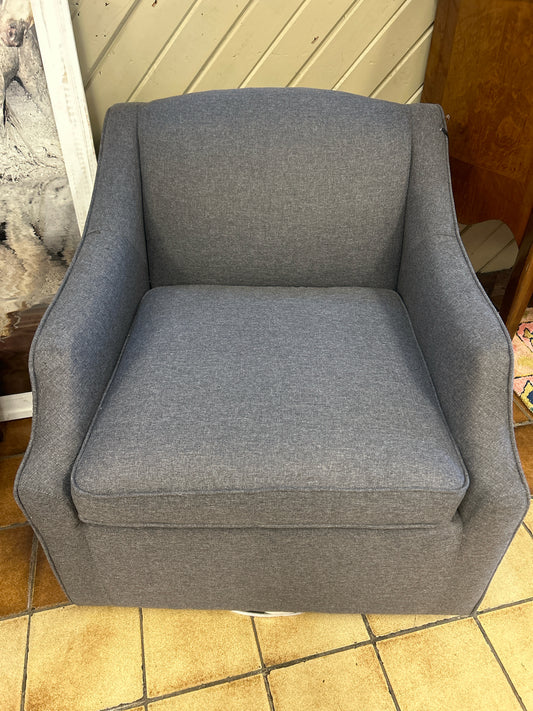 Small Gray Swivel Upholstered Chair