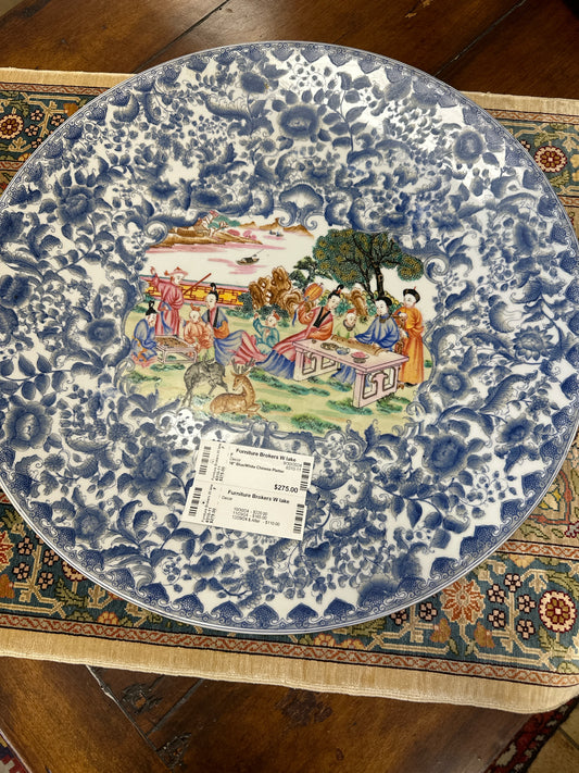 18" Blue/White Chinese Platter