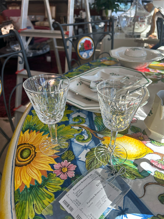 SET of 6 Waterford Lismore White Wine Glasses