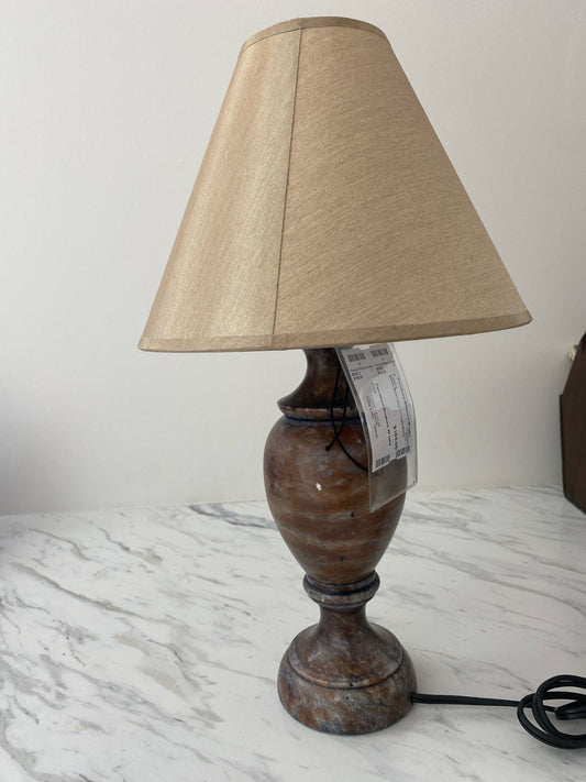 Marble Base Lamp w/ Taupe Shade