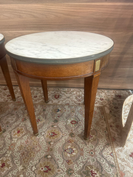 Vintage Round Marble/Wood End Table