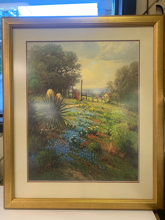 G Harvey (AP w/ COA) -  Hill Country Spring in Gold Frame