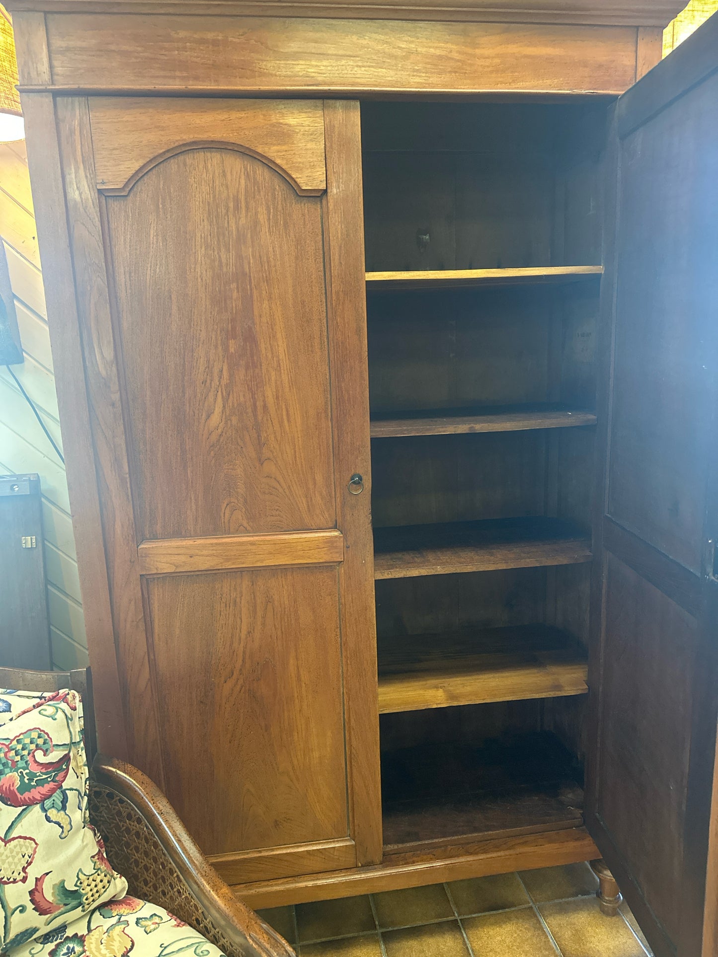 Wood Cabinet w/ 4 Shelves 81h X 17d X 47w