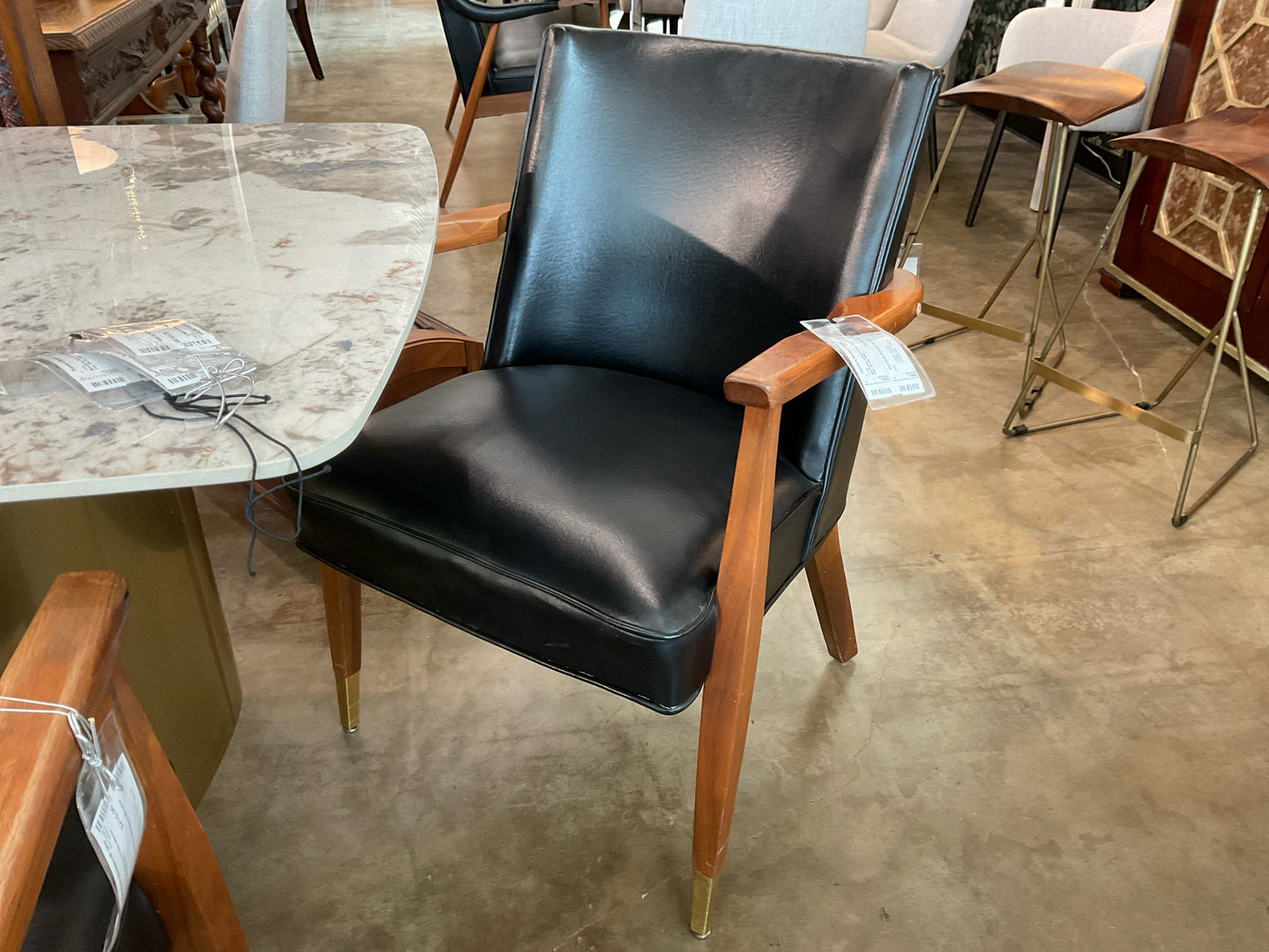 Mid-Centruy Walnut Frame w/Black Vinyl - Murhpy Miller