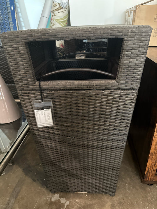 Outdoor Wicker Trash Can