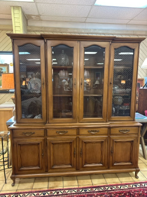 Mount Airy Mantel & Table Co. Vintage China Cabinet w/ 3 Drawers & Lower Cabinet