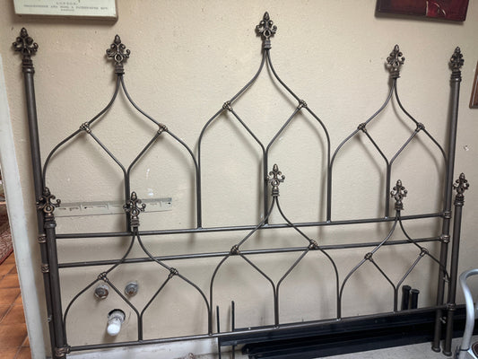 Signed- Gabrielli '98- Wrought Iron KING Bed HB/FB/Sides/Cross Support Bars