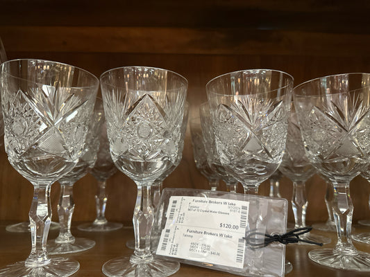 SET of 12 Crystal Water Glasses