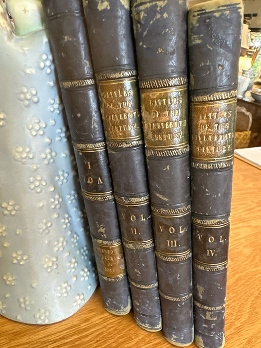 Antique Books- SET of 4 Battles of the 19th Century